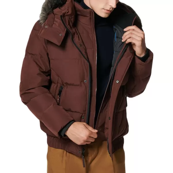 imageAndrew Marc Mens Mid Length Down JacketOxblood Umbra