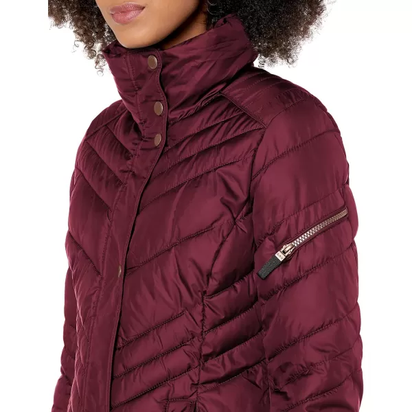 imageAndrew Marc Womens Long Down JacketSlim Long Burgundy