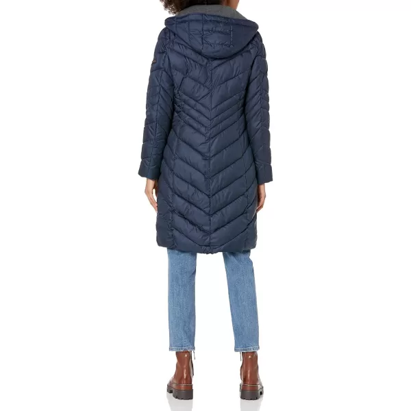 imageAndrew Marc Womens Long Down JacketSlim Long Navy