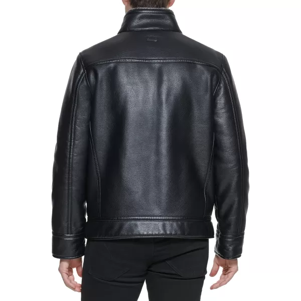 imageCalvin Klein Mens Faux Leather Jacket Men  Bomber Jacket with Shearling LiningFur Lined Black