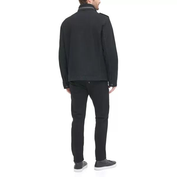 imageLevis Mens Washed Cotton Military Jacket Regular ampamp Big ampamp Tall SizesBlack Filled