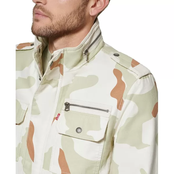 imageLevis Mens Washed Cotton Military Jacket Regular ampamp Big ampamp Tall SizesDesert Camo Unfilled