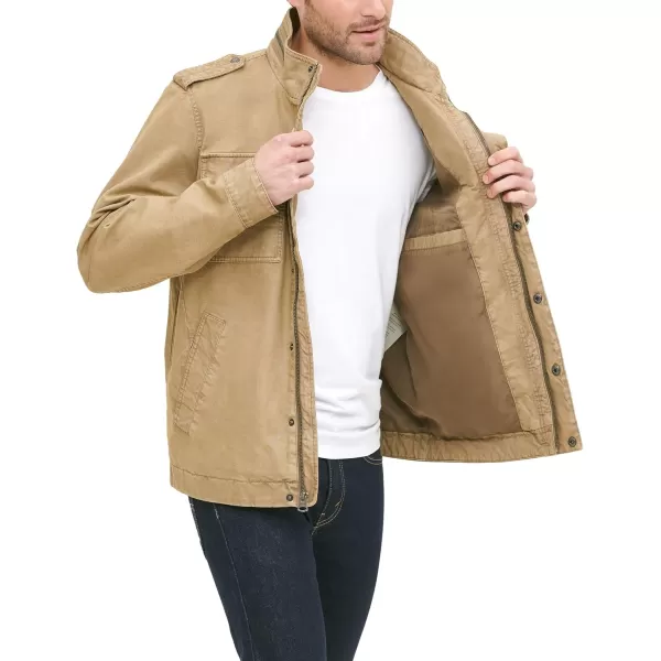 imageLevis Mens Washed Cotton Military Jacket Regular ampamp Big ampamp Tall SizesLight Khaki Unfilled