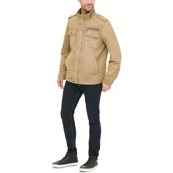 imageLevis Mens Washed Cotton Military Jacket Regular ampamp Big ampamp Tall SizesLight Khaki Unfilled