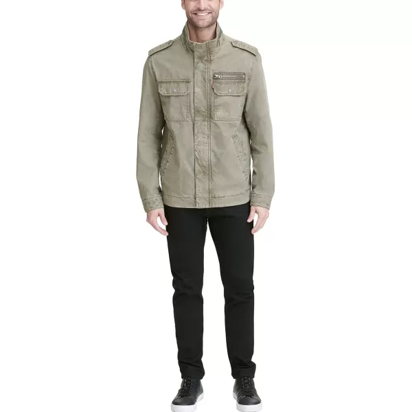 imageLevis Mens Washed Cotton Military Jacket Regular ampamp Big ampamp Tall SizesLight Olive Unfilled