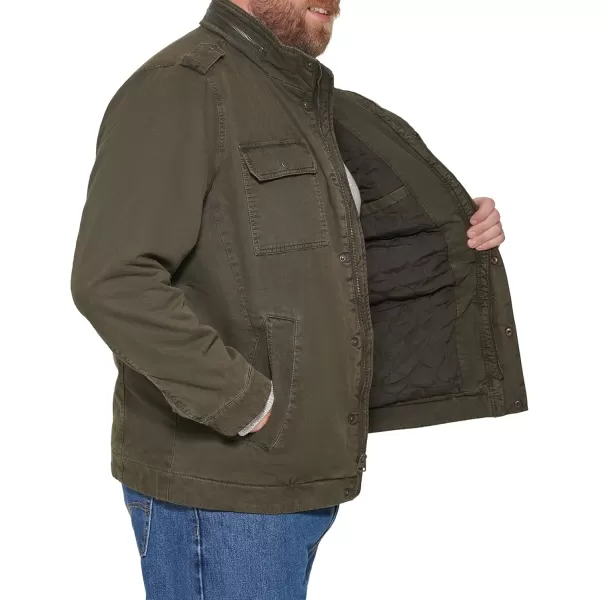 imageLevis Mens Washed Cotton Military Jacket Regular ampamp Big ampamp Tall SizesOlive Filled