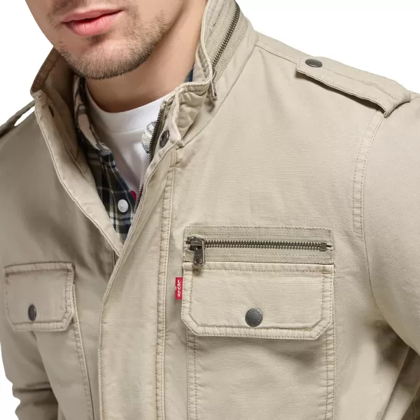 imageLevis Mens Washed Cotton Military Jacket Regular ampamp Big ampamp Tall SizesStone Filled