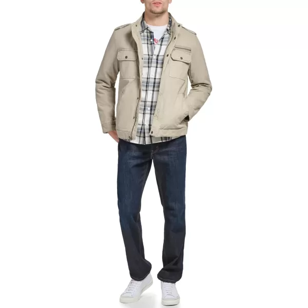 imageLevis Mens Washed Cotton Military Jacket Regular ampamp Big ampamp Tall SizesStone Filled