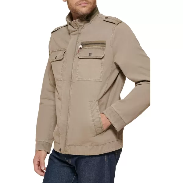 imageLevis Mens Washed Cotton Military Jacket Regular ampamp Big ampamp Tall SizesStone Unfilled