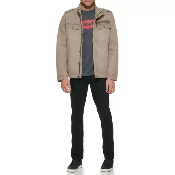 imageLevis Mens Washed Cotton Military Jacket Regular ampamp Big ampamp Tall SizesStone Unfilled