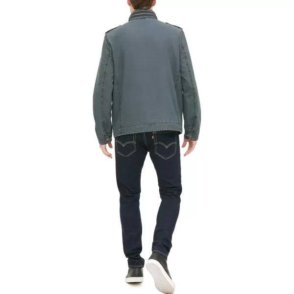 imageLevis Mens Washed Cotton Military Jacket Regular ampamp Big ampamp Tall SizesWashed Indigo Unfilled
