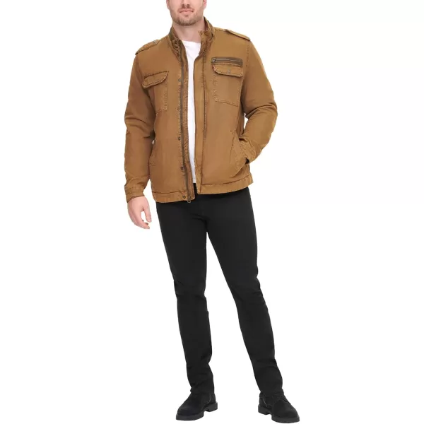 imageLevis Mens Washed Cotton Military Jacket Regular ampamp Big ampamp Tall SizesWorker Brown Filled