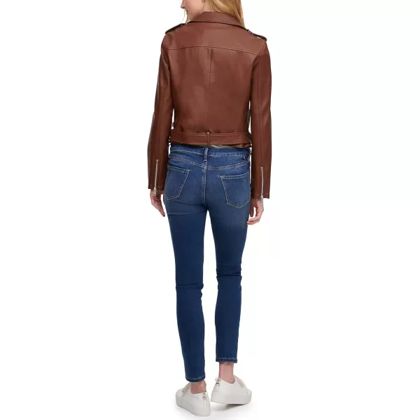 imageLevis Womens Belted Faux Leather Moto Jacket Regular ampamp Plus SizeDark Brown