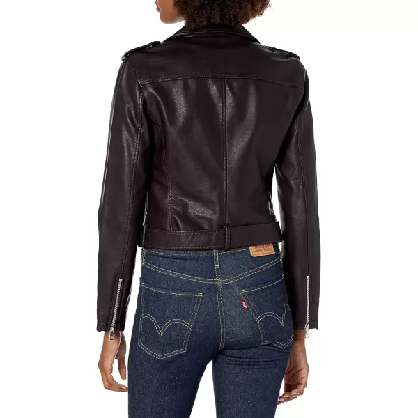 imageLevis Womens Belted Faux Leather Moto Jacket Regular ampamp Plus SizeDeep Purple