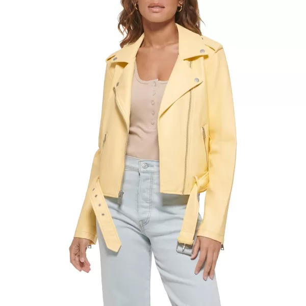 imageLevis Womens Belted Faux Leather Moto Jacket Regular ampamp Plus SizePopcorn