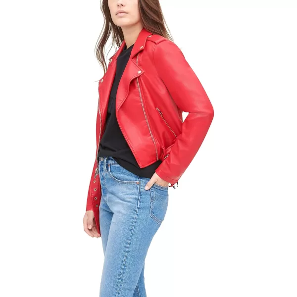 imageLevis Womens Belted Faux Leather Moto Jacket Regular ampamp Plus SizeRed