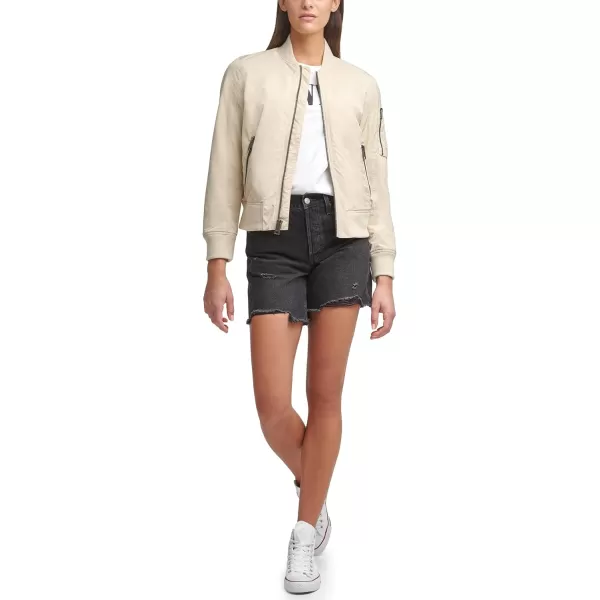 imageLevis Womens Melanie Newport Bomber Jacket Regular ampamp Plus SizeBleached Sand