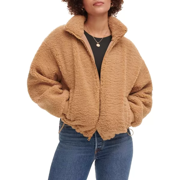 imageLevis Womens Zip Up Sherpa Teddy JacketChestnut