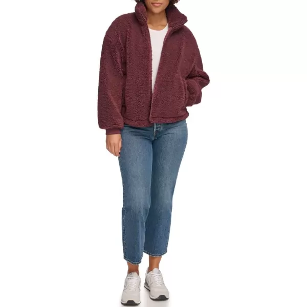 imageLevis Womens Zip Up Sherpa Teddy JacketDark Chocolate