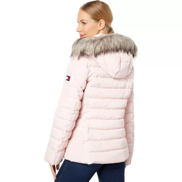 imageTommy Hilfiger Womens Fur Hooded Short Puffer JacketLotus