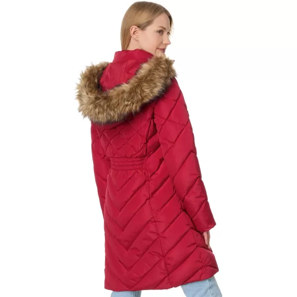 imageTommy Hilfiger Womens Long Down Puffer JacketCrimson