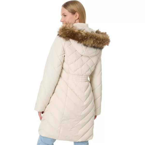 imageTommy Hilfiger Womens Long Down Puffer JacketWhitesand