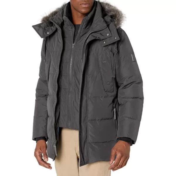 imageAndrew Marc Mens Mid Length Down JacketCappucino Gattica