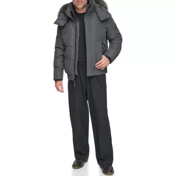 imageAndrew Marc Mens Mid Length Down JacketCharcoal Umbra