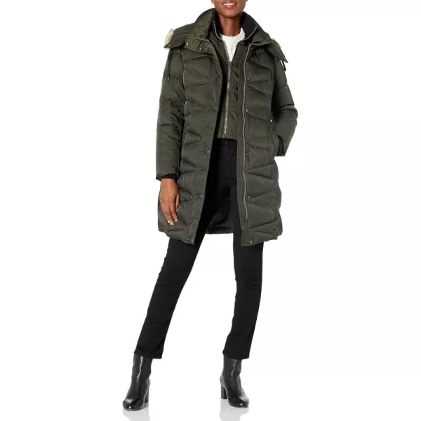 imageAndrew Marc Womens Long Down JacketFitted Down Hunter