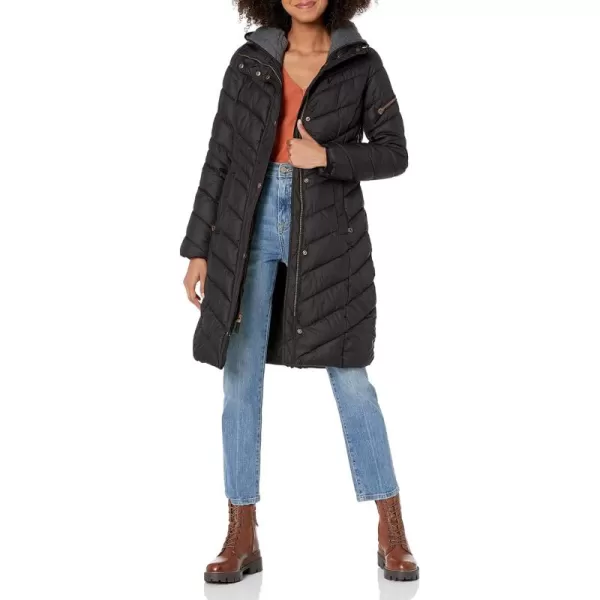 imageAndrew Marc Womens Long Down JacketSlim Long Black
