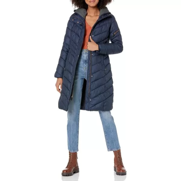 imageAndrew Marc Womens Long Down JacketSlim Long Navy