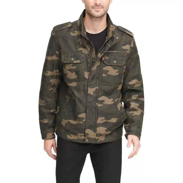 imageLevis Mens Washed Cotton Military Jacket Regular ampamp Big ampamp Tall SizesCamo Filled