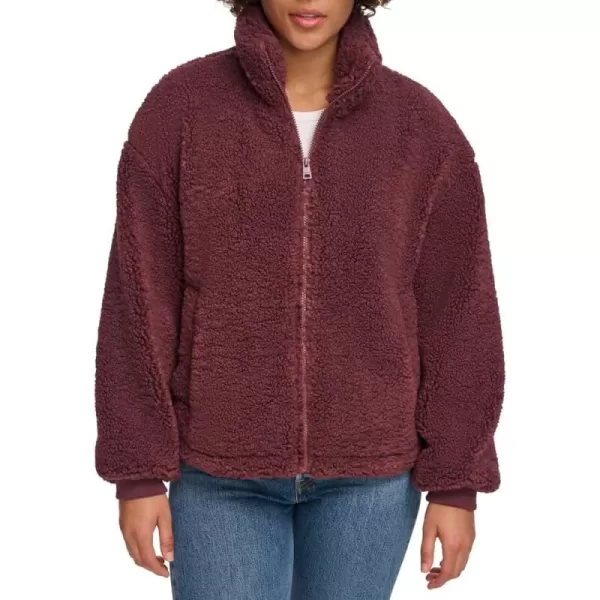 imageLevis Womens Zip Up Sherpa Teddy JacketDark Chocolate