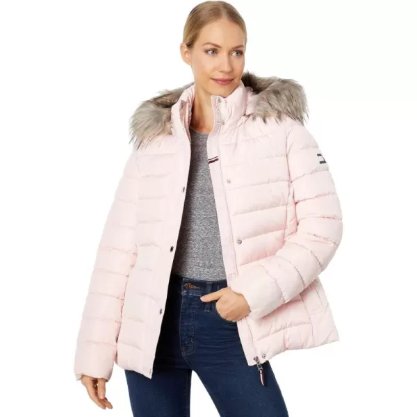 imageTommy Hilfiger Womens Fur Hooded Short Puffer JacketLotus