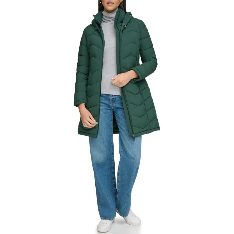 imageCalvin Klein Womens Long BibFront LightWeight JacketLong Bib Forest