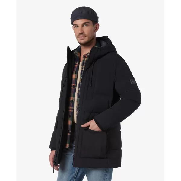 imageAndrew Marc Mens MidLength Puffer JacketBlack Silverton