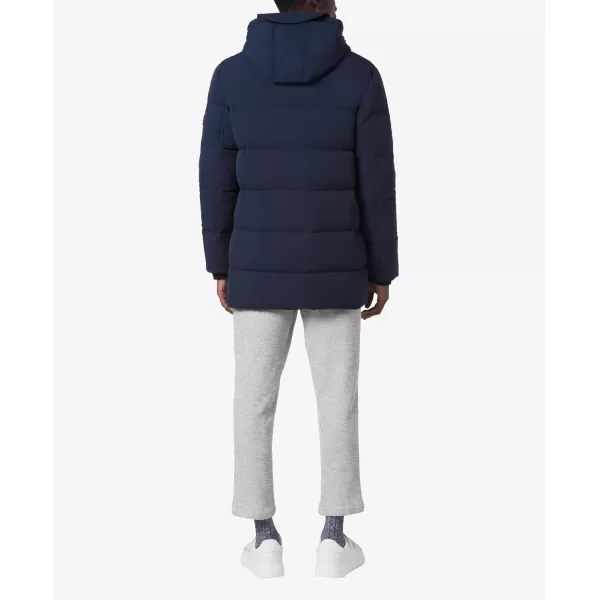 imageAndrew Marc Mens MidLength Puffer JacketNavy Silverton