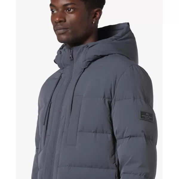 imageAndrew Marc Mens MidLength Puffer JacketShadow Silverton