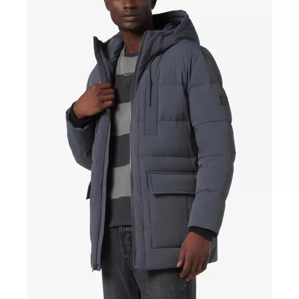 imageAndrew Marc Mens MidLength Puffer JacketShadow Silverton