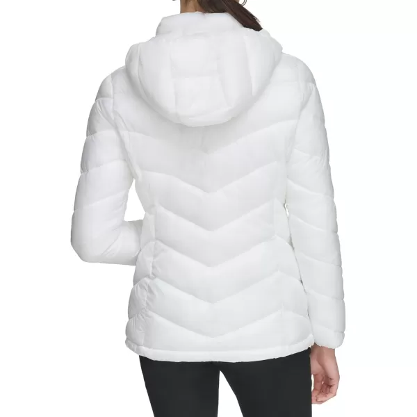 imageCalvin Klein Womens Lightweight Hooded Puffer JacketLightweight Chevron Cloud