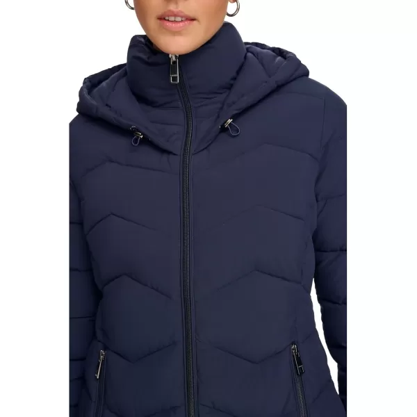 imageCalvin Klein Womens Long BibFront LightWeight JacketDark Navy