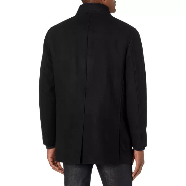 imageCole Haan Mens Wool Twill Topper Coat with Water Resistant BibBlack