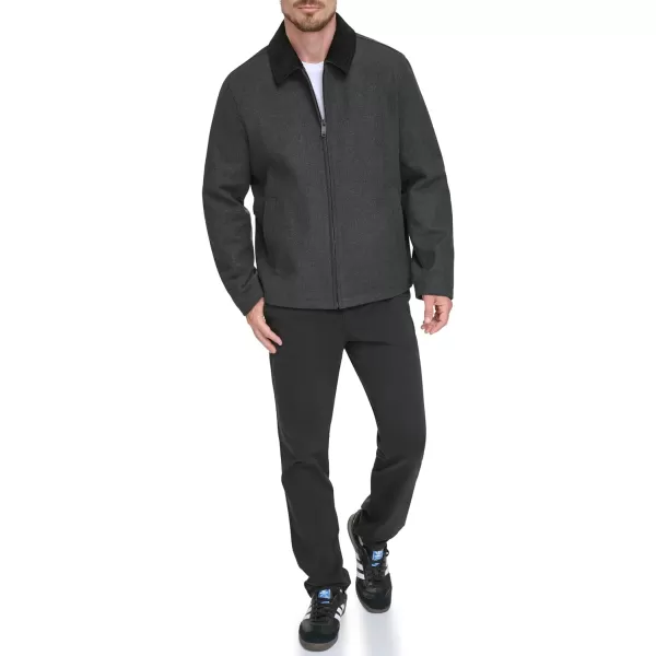 imageDOCKERS Mens Wool Blend Zip Up Jacket with Quilted BibCharcoal Without Bib