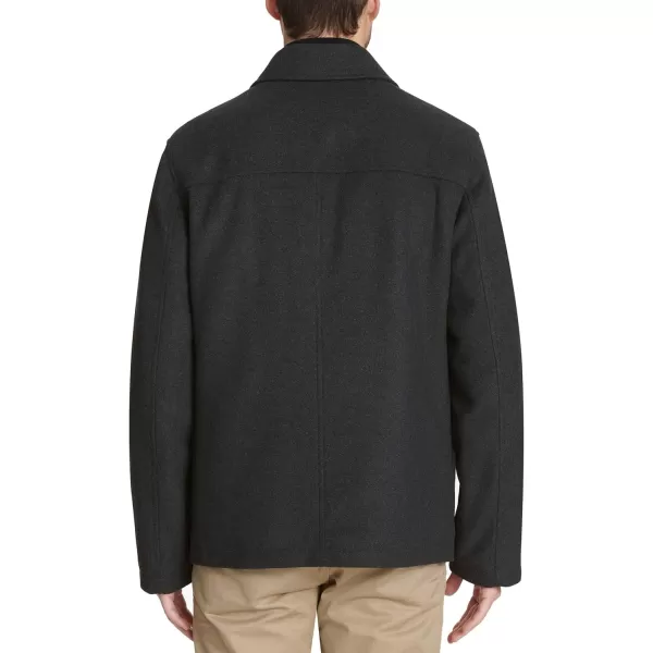 imageDOCKERS Mens Wool Blend Zip Up Jacket with Quilted BibCharcoalSoftshell Bib