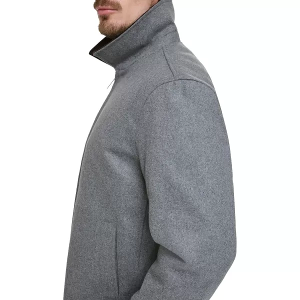 imageDOCKERS Mens Wool Blend Zip Up Jacket with Quilted BibLight Grey Without Bib