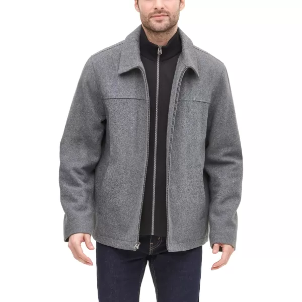 imageDOCKERS Mens Wool Blend Zip Up Jacket with Quilted BibLight GreySoftshell Bib