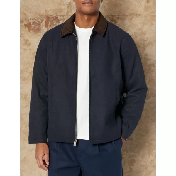 imageDOCKERS Mens Wool Blend Zip Up Jacket with Quilted BibNavy Without Bib