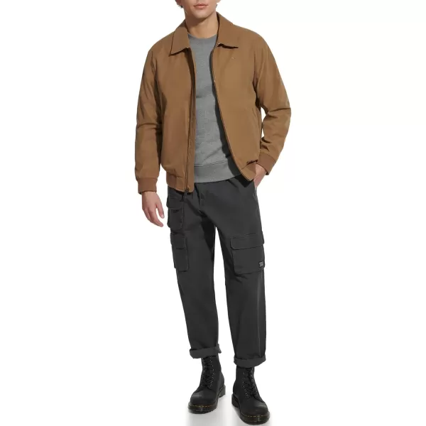 imageDockers Mens Micro Twill Golf Bomber Jacket Standard and Big ampamp TallBrown Unfilled