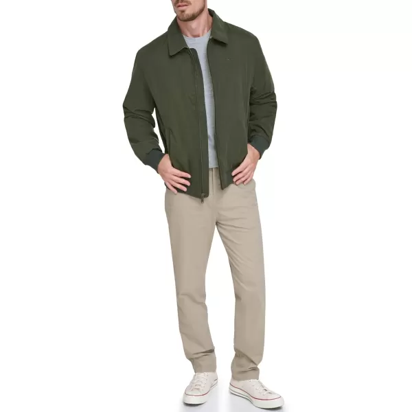 imageDockers Mens Micro Twill Golf Bomber Jacket Standard and Big ampamp TallOlive Filled