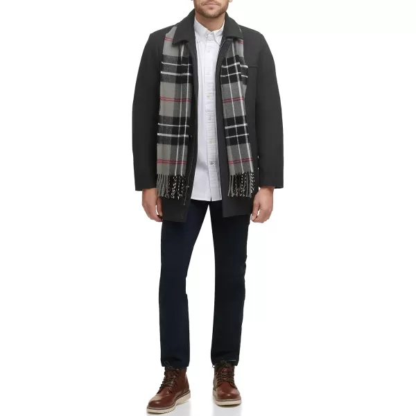 imageDockers Mens Weston Wool Blend Coat with Scarf Regular and Big ampamp TallBlackLight Grey Scarf